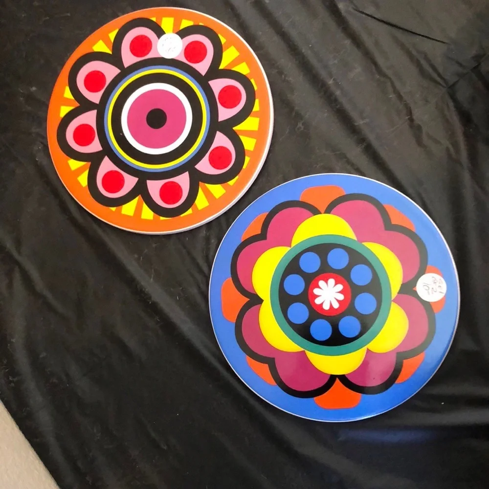 Two Beautiful Colorful Round Trivets